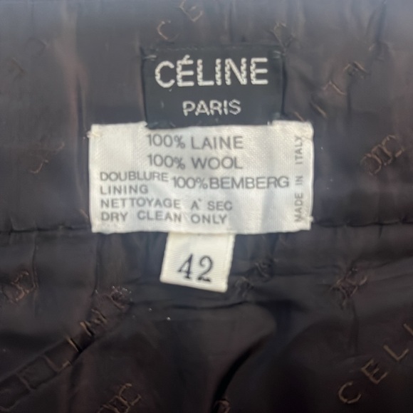 Celine 1970s Horsebit Brown Wool Pleated Skirt - Picture 5 of 5